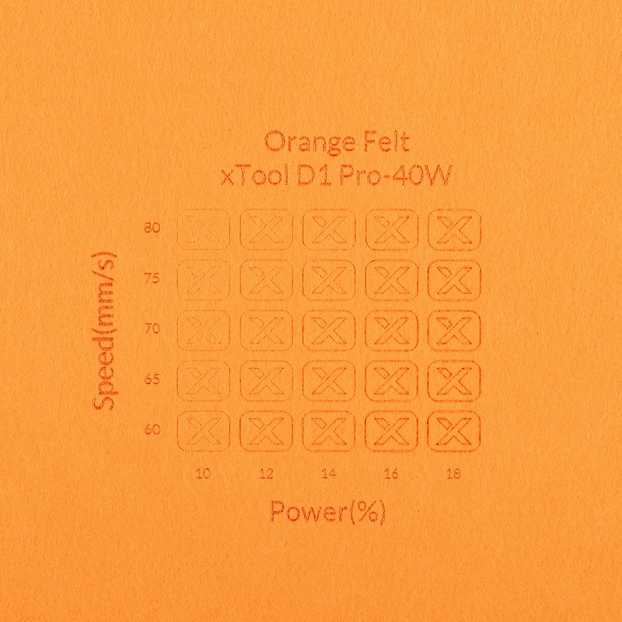 1/8"(3mm) Orange Felt test grid