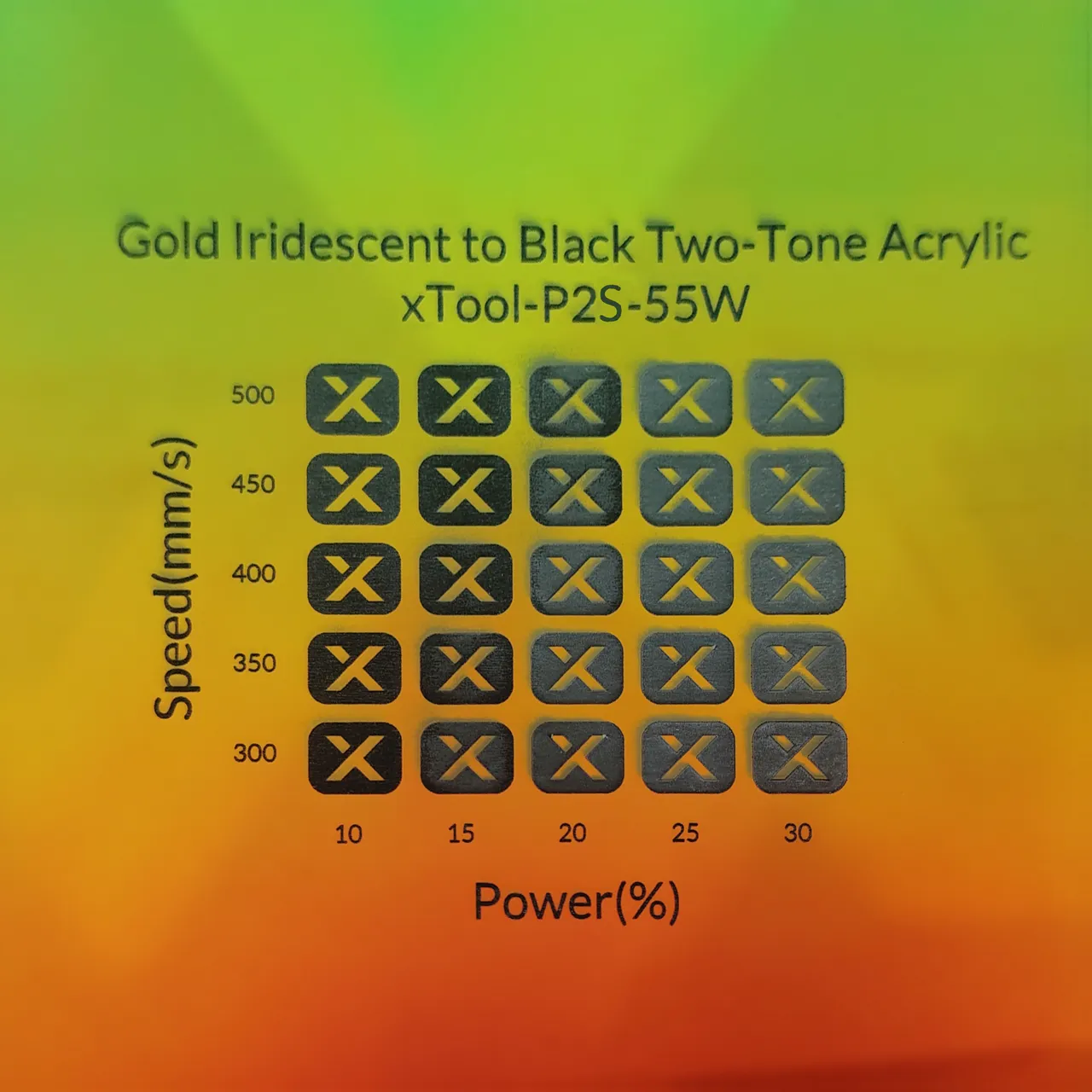 1/8"(3mm) Gold Iridescent to Black Two-Tone Acrylic test grid