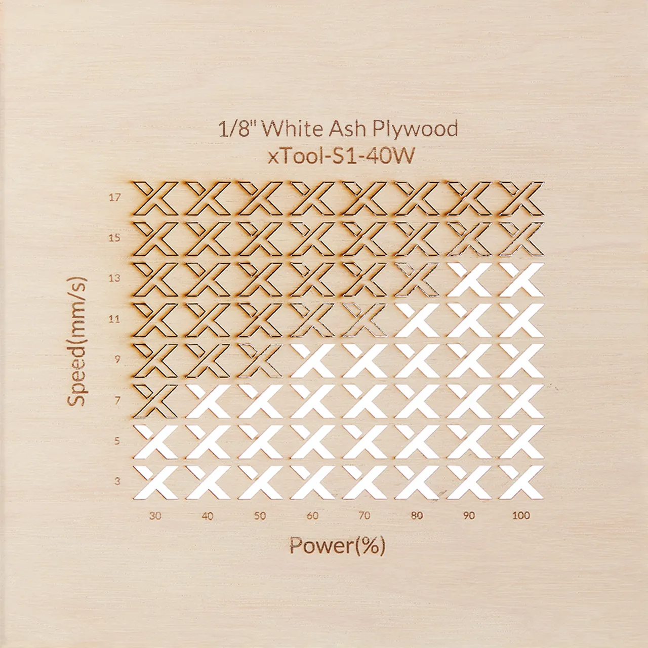 1/8"(3mm) White Ash Plywood test grid
