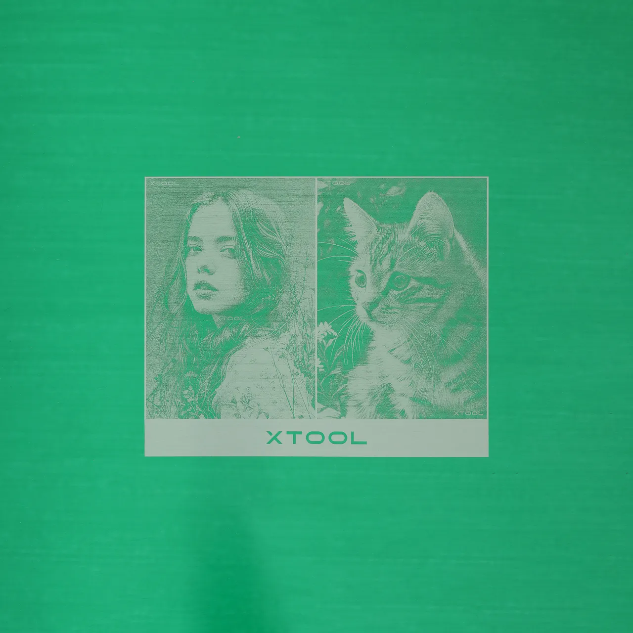 Green Metal Business Card test grid