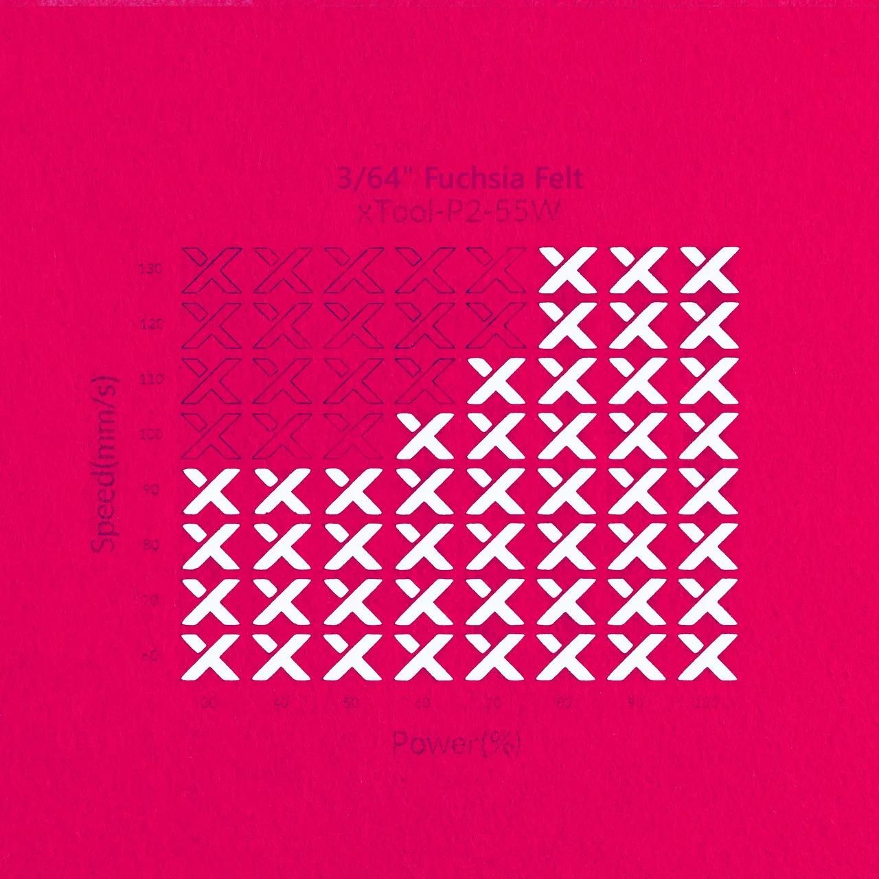 3/64"(1mm) Fuchsia Felt test grid