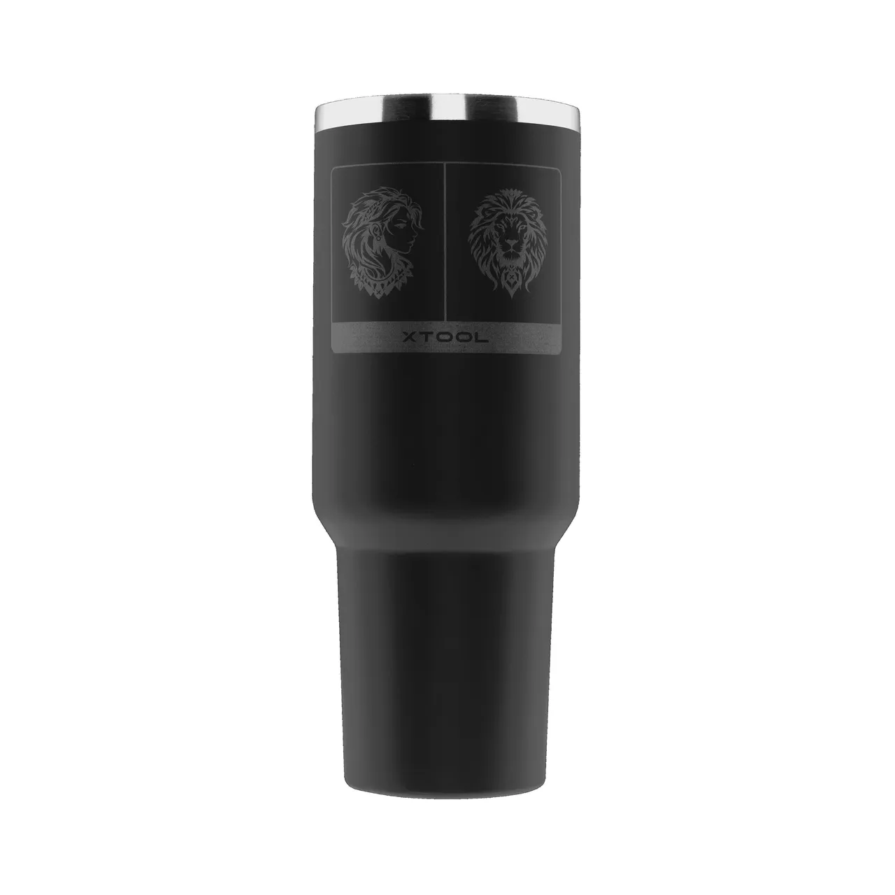 Black To Silver Stainless Steel Tumbler with Handle(40oz) test grid