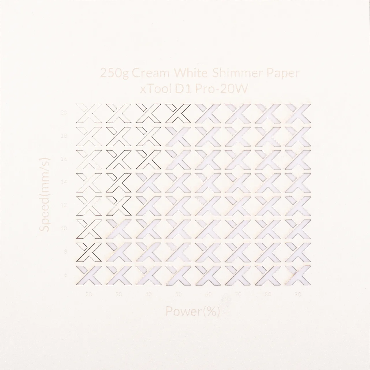 Cream White Shimmer Paper-7oz(250g) test grid