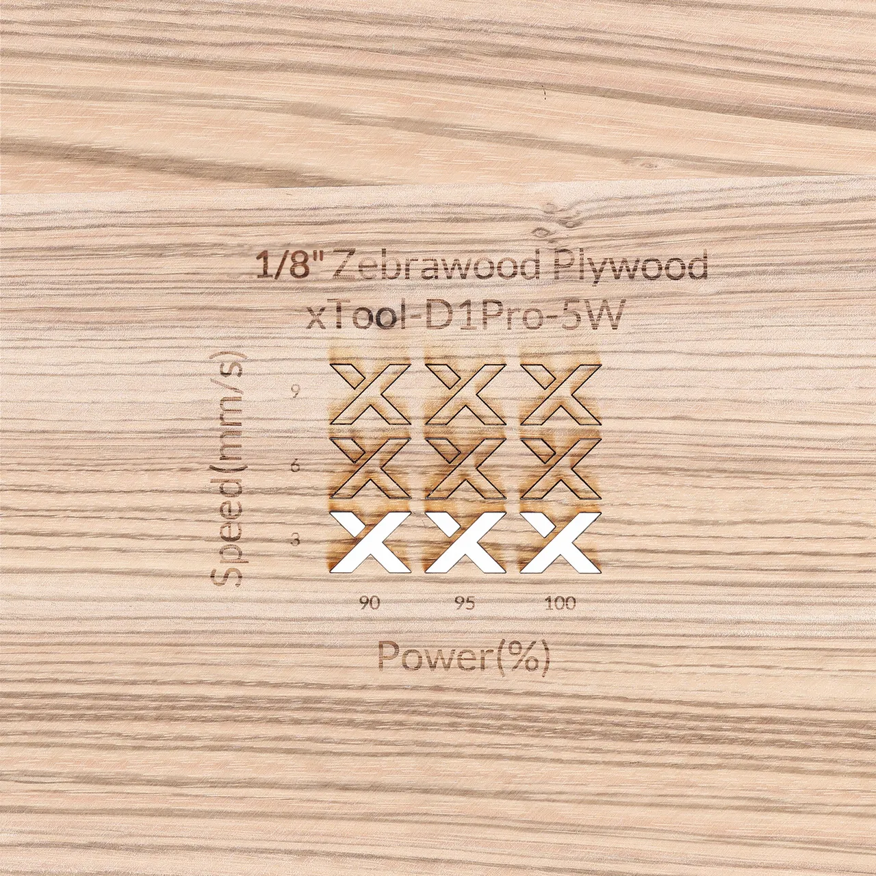 1/8"(3mm) Zebrawood Plywood test grid