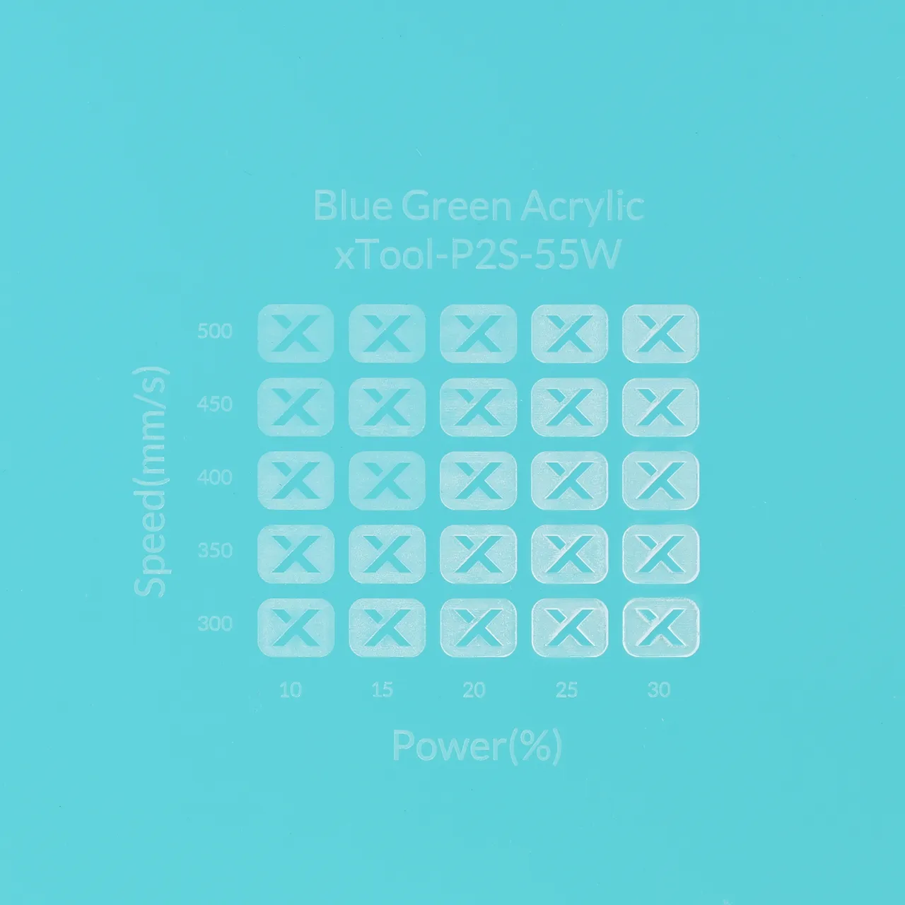 1/8"(3mm) Blue-Green Acrylic test grid