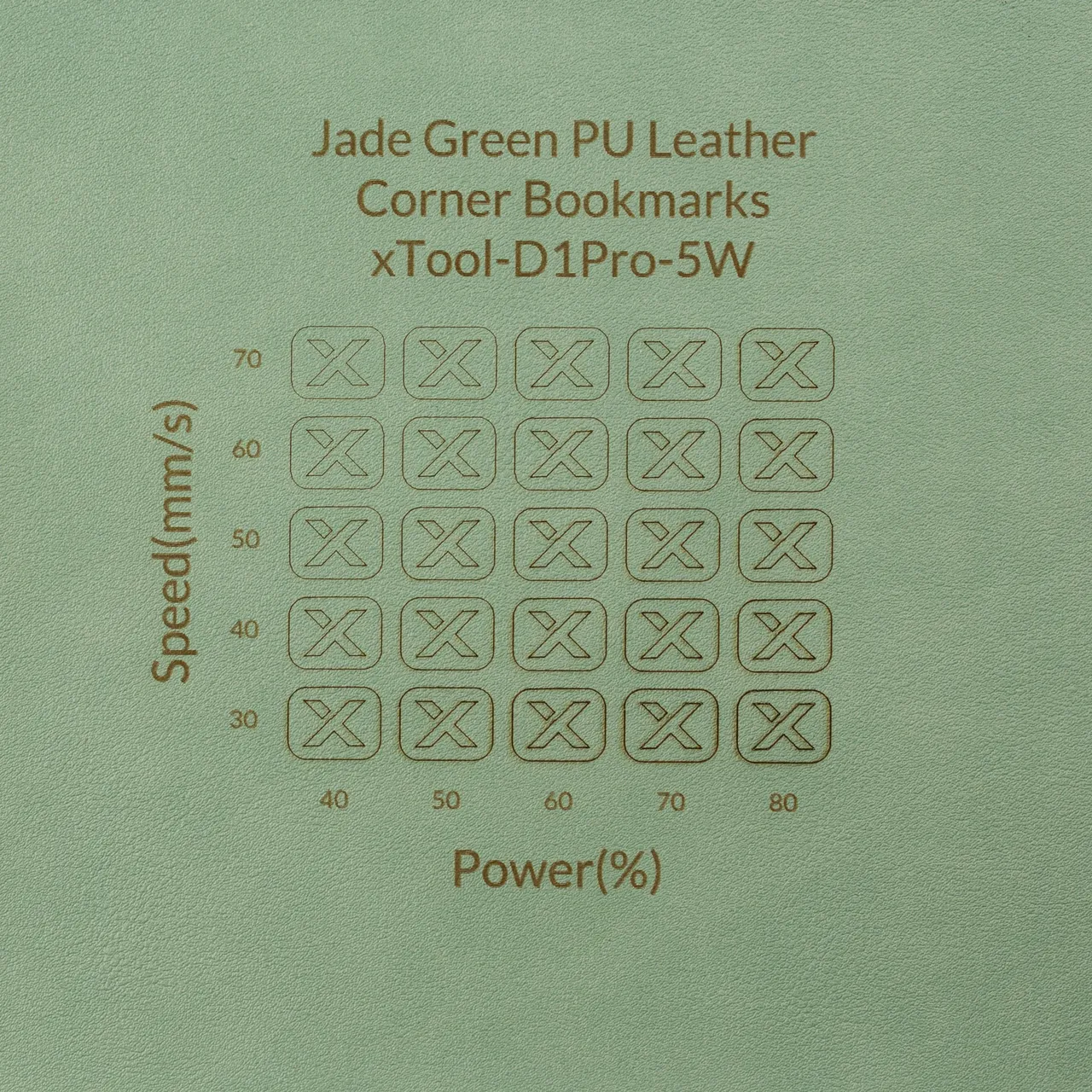PU Leather Corner Bookmarks_Fan Green test grid
