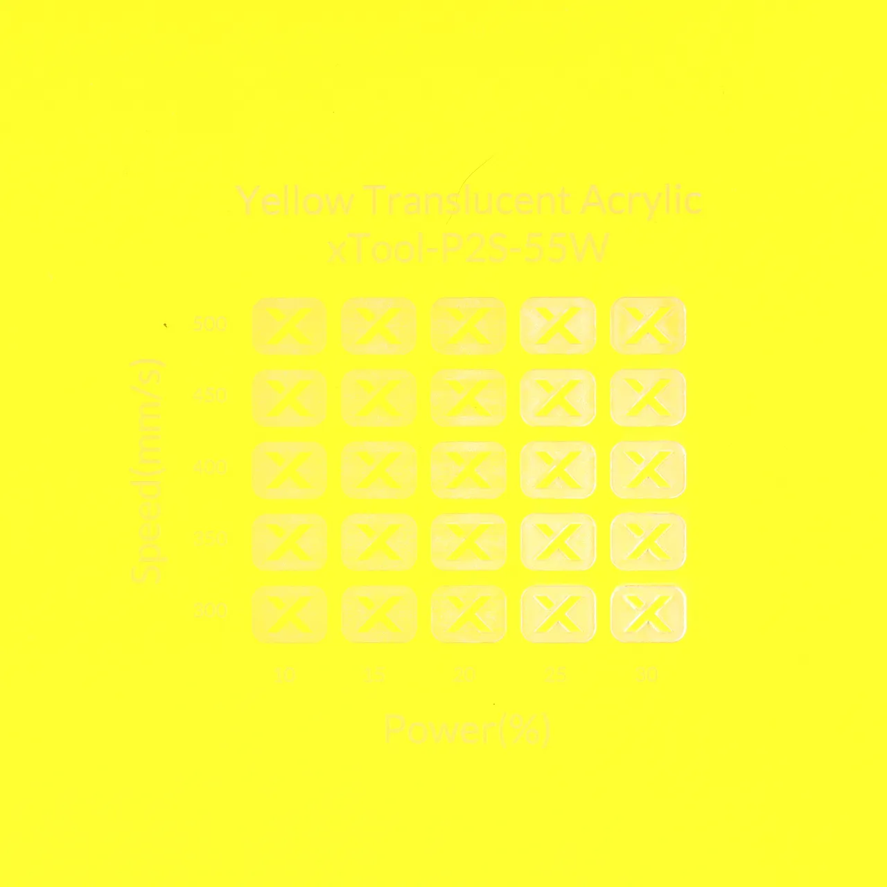 1/8"(3mm) Yellow Translucent Acrylic test grid