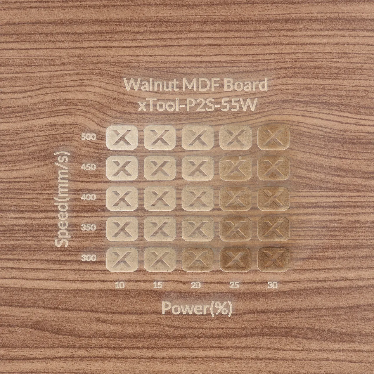 1/8"(3mm) Faux Walnut MDF Board test grid