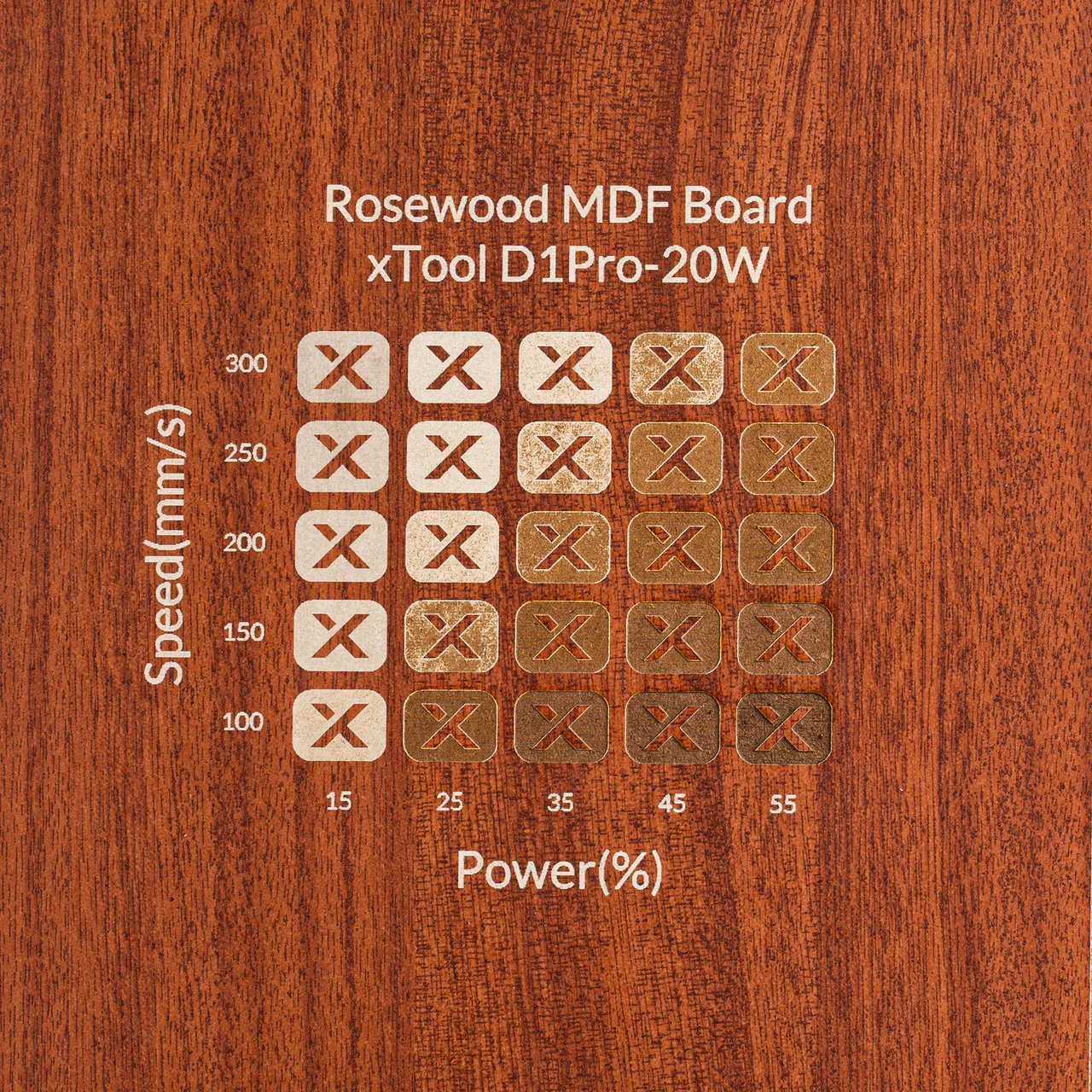 1/8"(3mm) Faux Rosewood MDF Board test grid