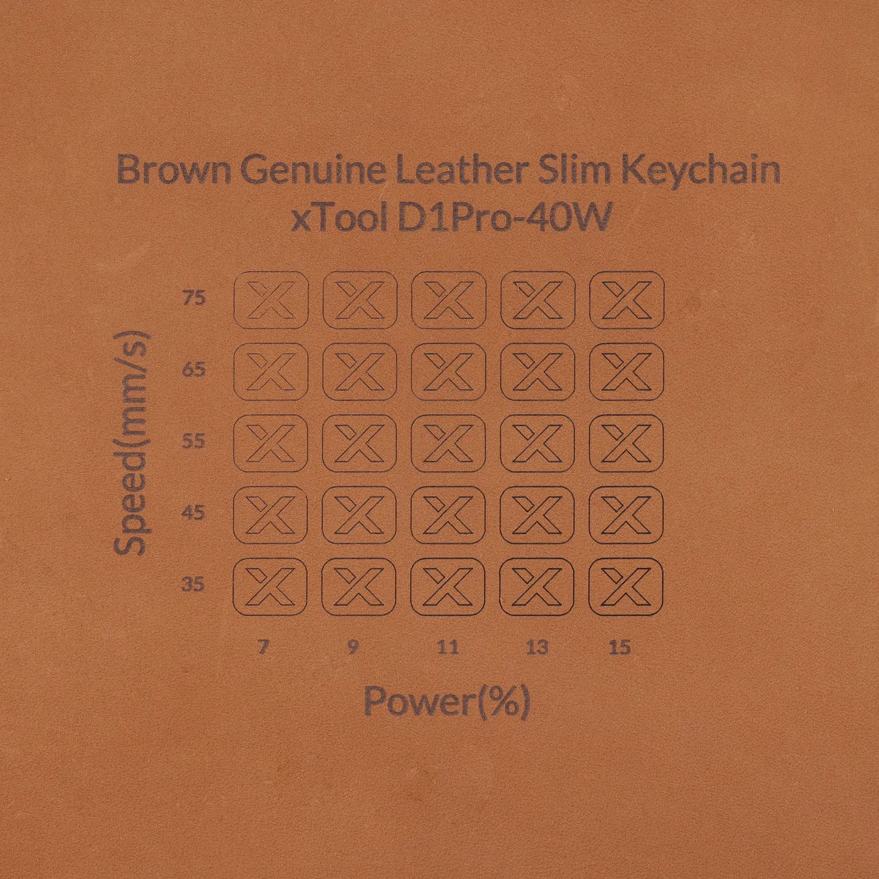 Brown Top Grain Cowhide Leather test grid