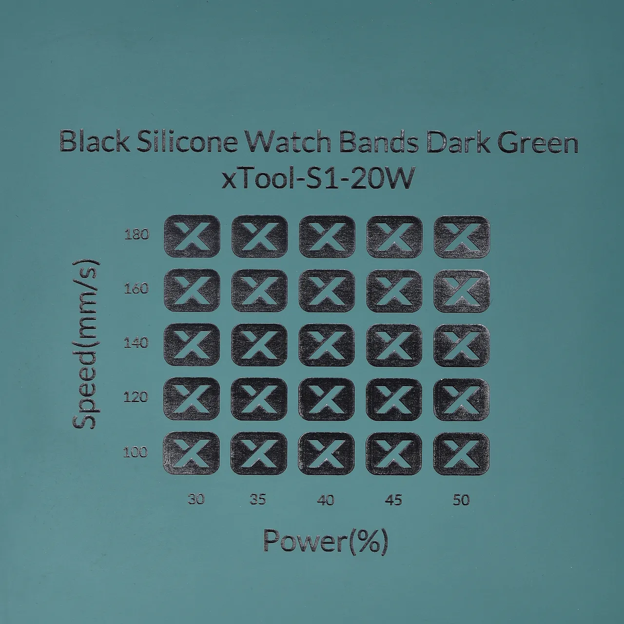 Dark Green to Black Silicone test grid