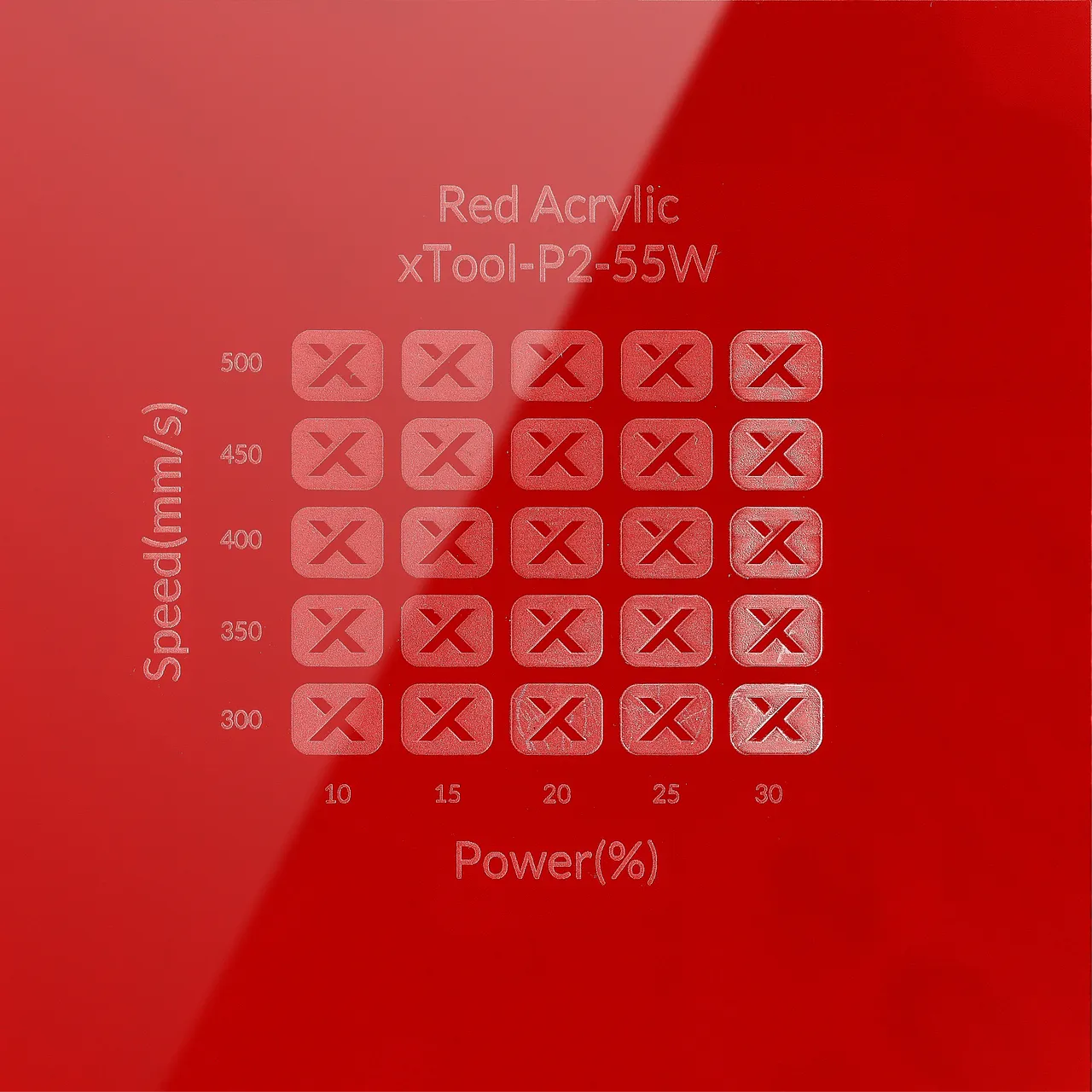 1/8"(3mm) Red Acrylic test grid