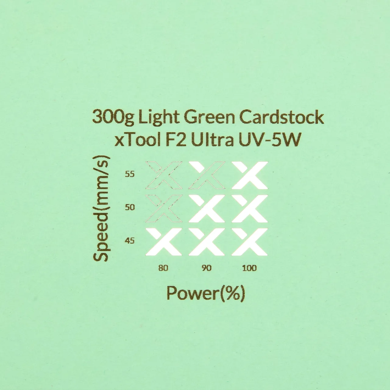 Light Green Cardstock-9oz(300g) test grid