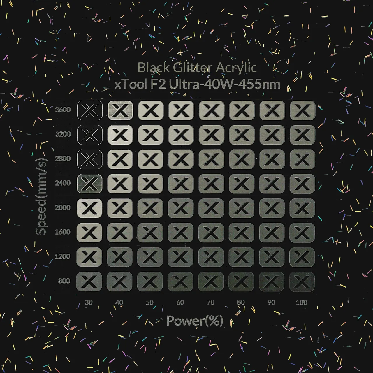 1/8"(3mm) Black Glitter Acrylic test grid