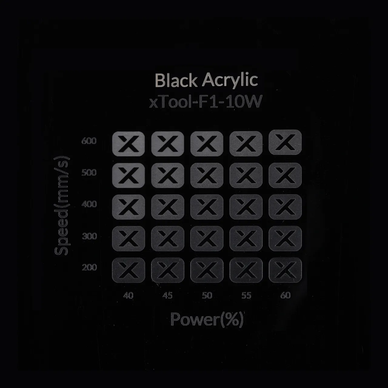 1/2"(12mm) Black Acrylic test grid