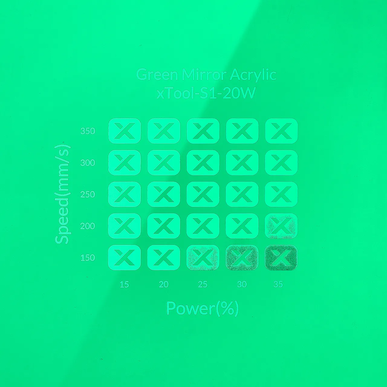 1/8"(3mm) Green Mirror Acrylic test grid
