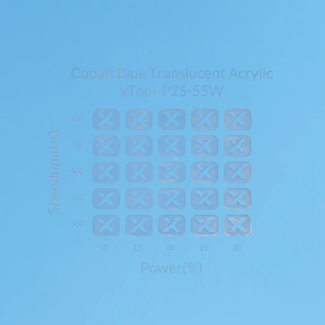 1/8"(3mm) Cobalt Blue Translucent Acrylic test grid