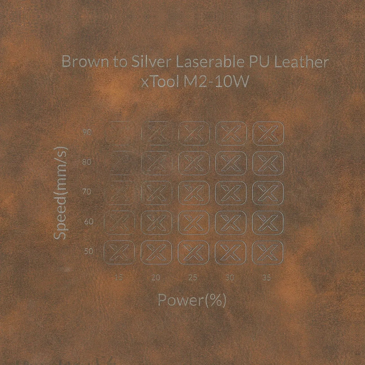 Brown to Silver Round Laserable Leatherette Iron-on Patch