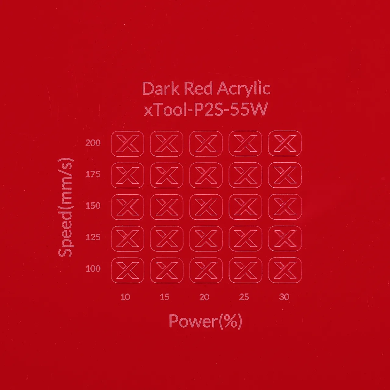 1/8"(3mm) Dark Red Acrylic test grid