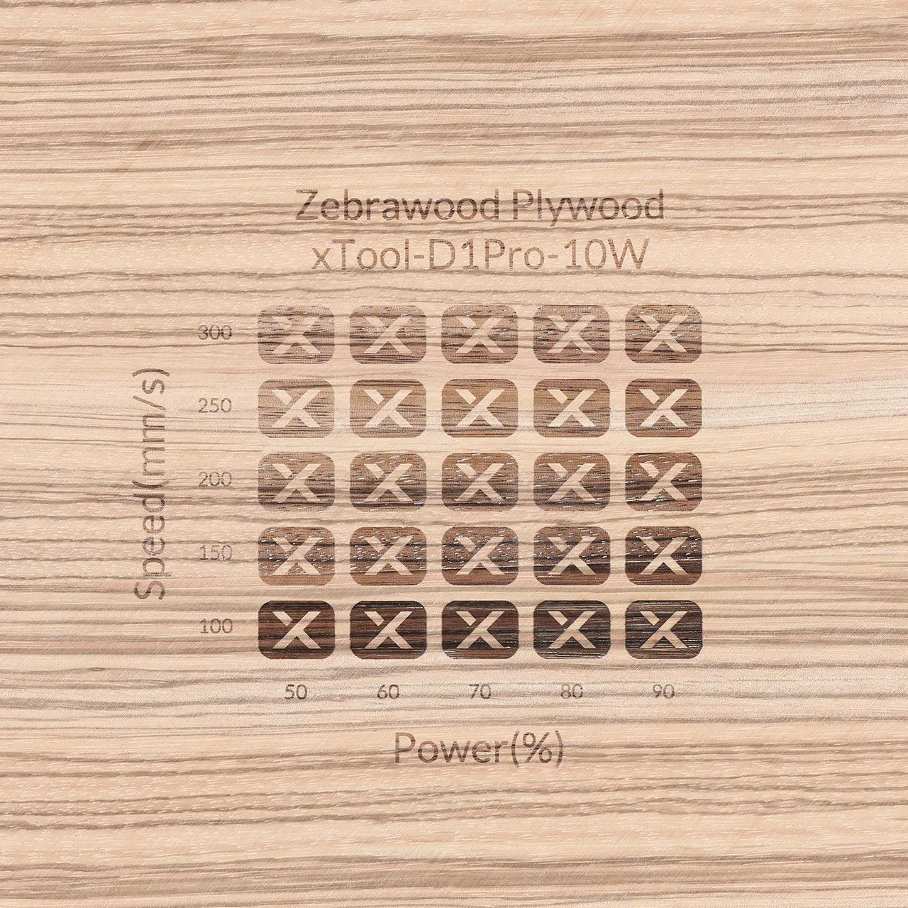 1/8"(3mm) Zebrawood Plywood test grid