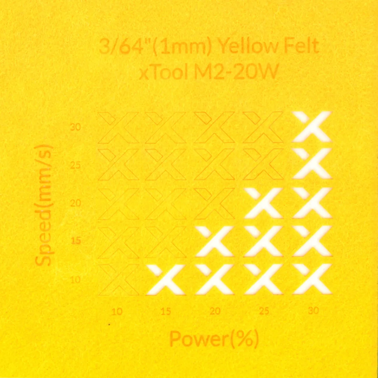 3/64"(1mm) Yellow Felt test grid