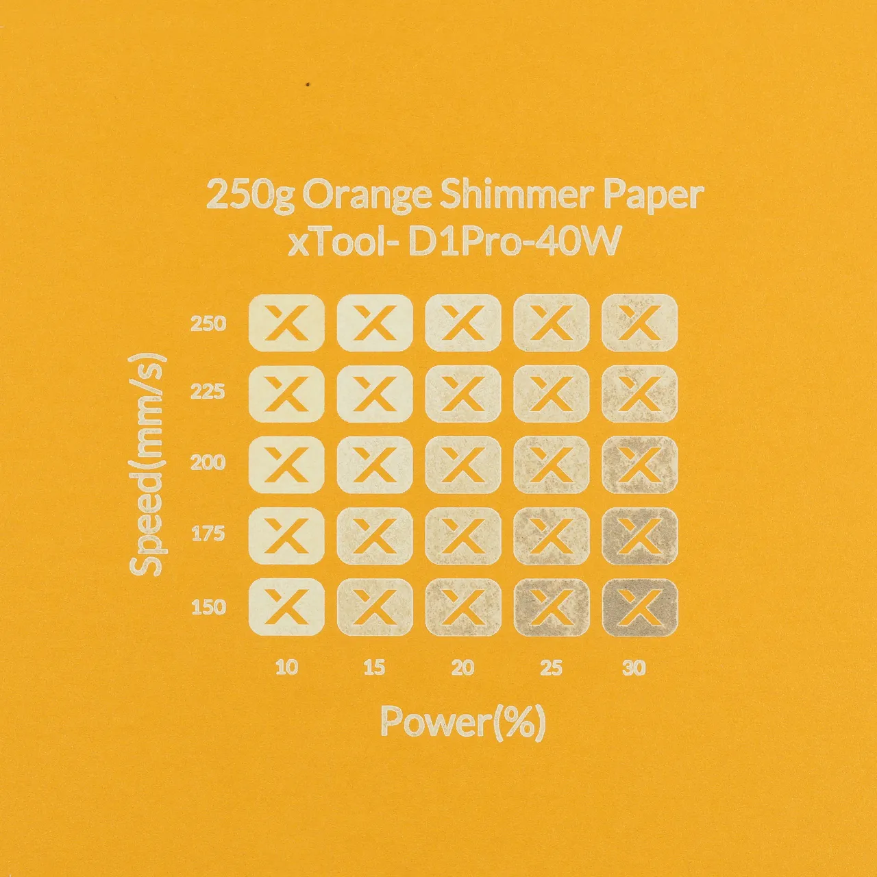 Orange Shimmer Paper-7oz(250g) test grid