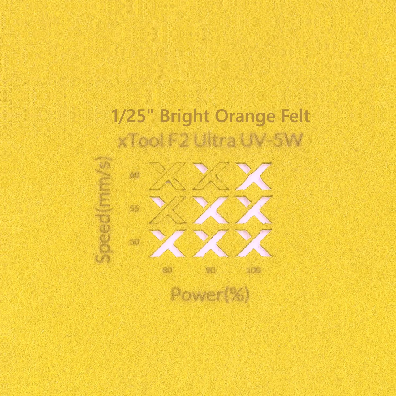 3/64"(1mm) Bright Orange Felt test grid
