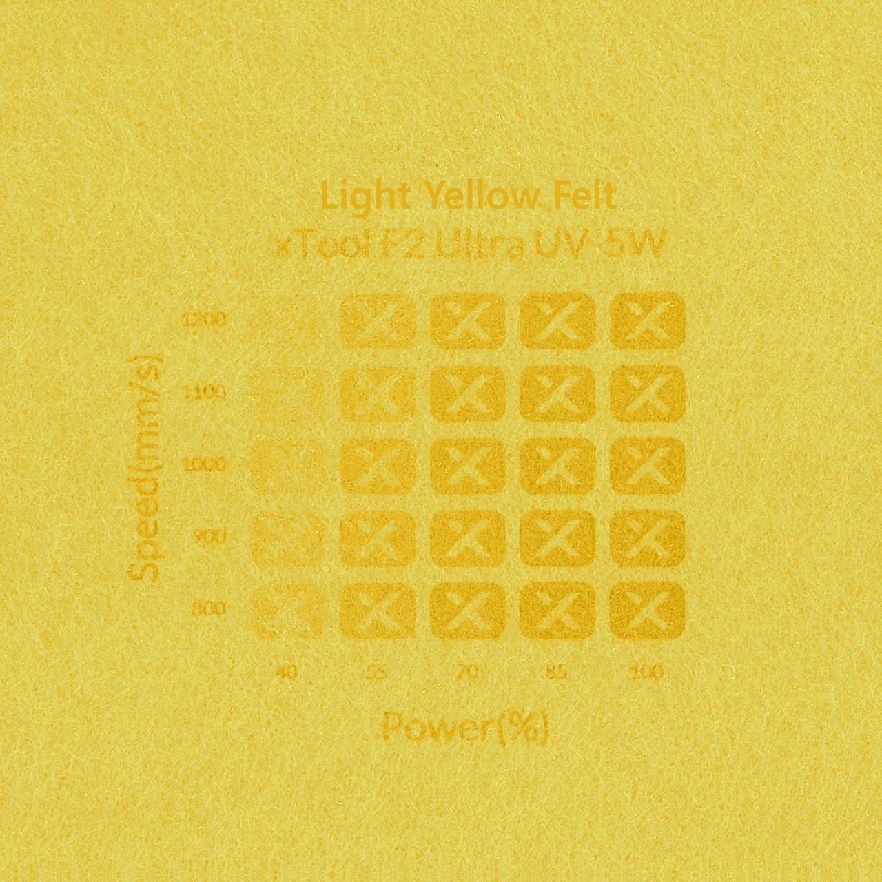 3/64"(1mm) Light Yellow Felt test grid