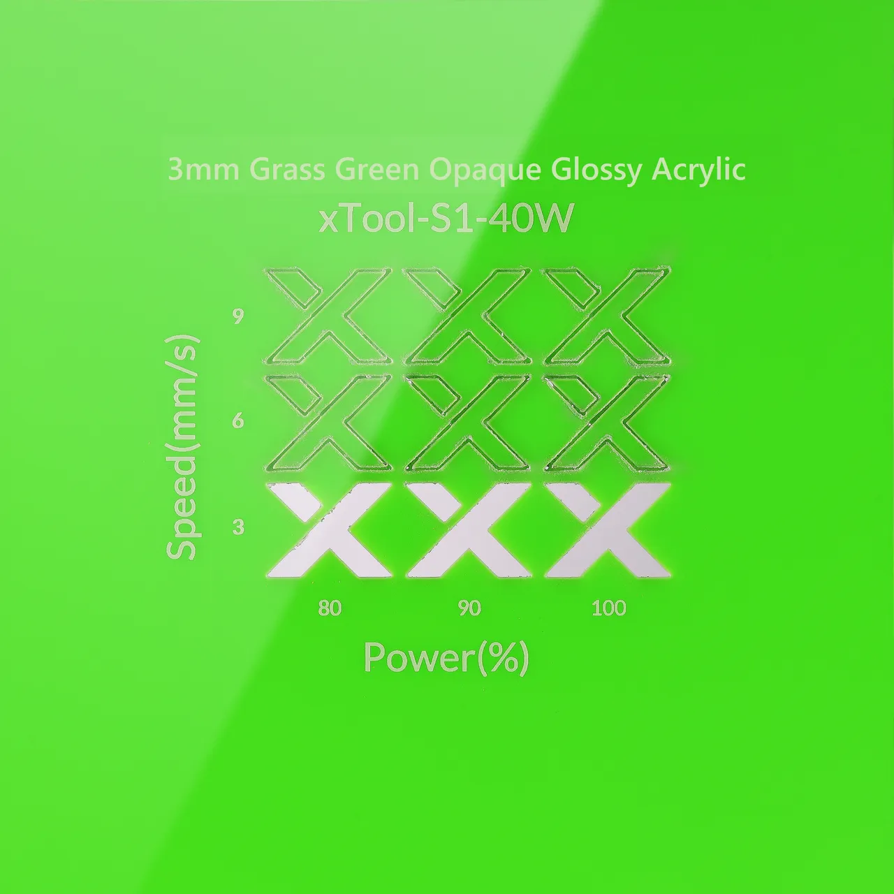 1/8"(3mm) Grass Green Acrylic test grid