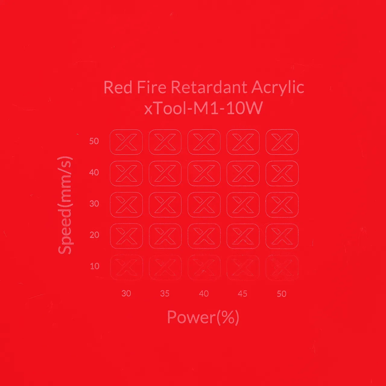 1/8"(3mm) Red Fire Retardant Acrylic test grid
