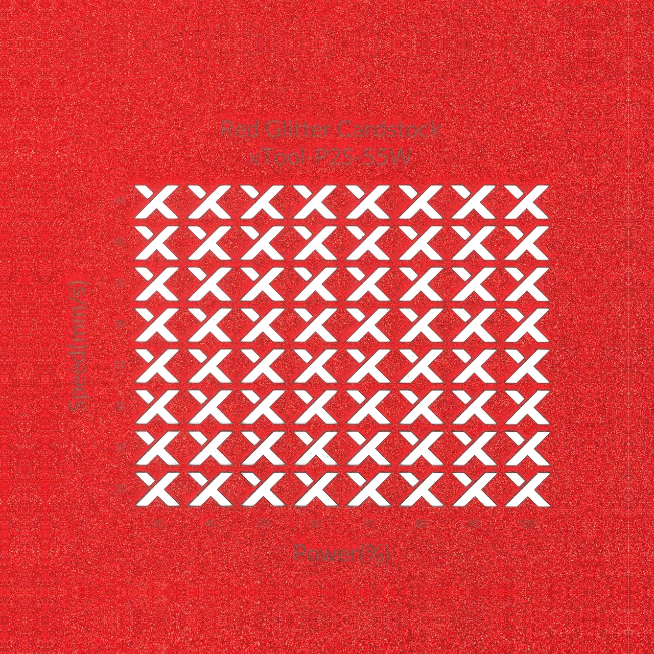 Red Glitter Cardstock-7oz(250g) test grid