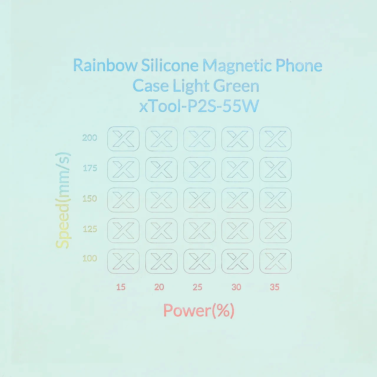Light Green Rainbow Silicone Magnetic Phone Case test grid