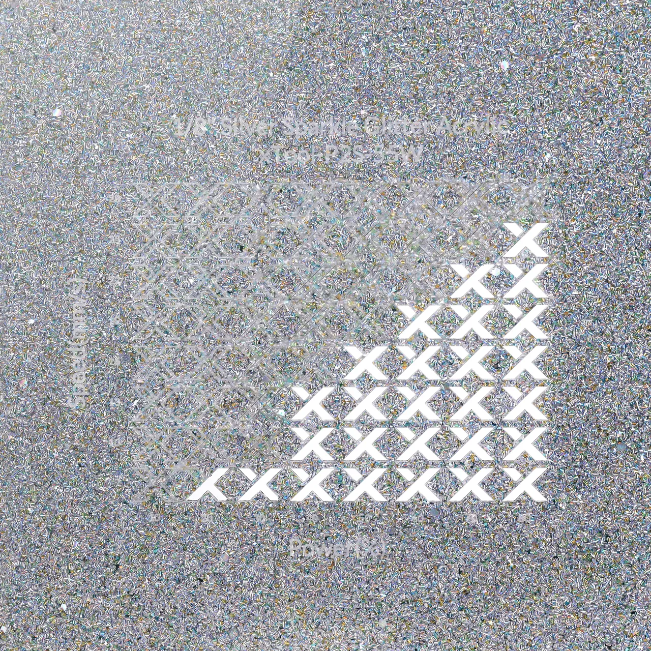 1/8"(3mm) Silver Sparkle Glitter Acrylic test grid