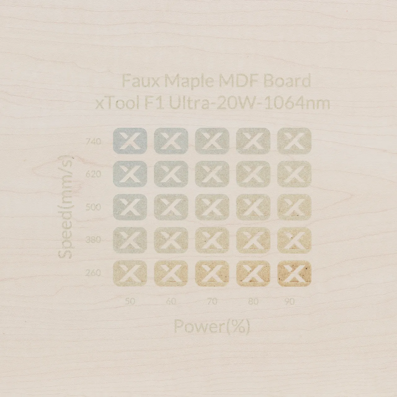 1/8"(3mm) Faux Maple MDF Board test grid