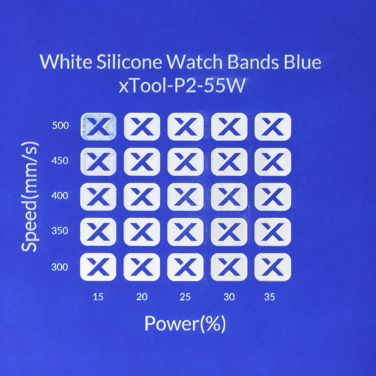 White Silicone Watch Bands Blue test grid