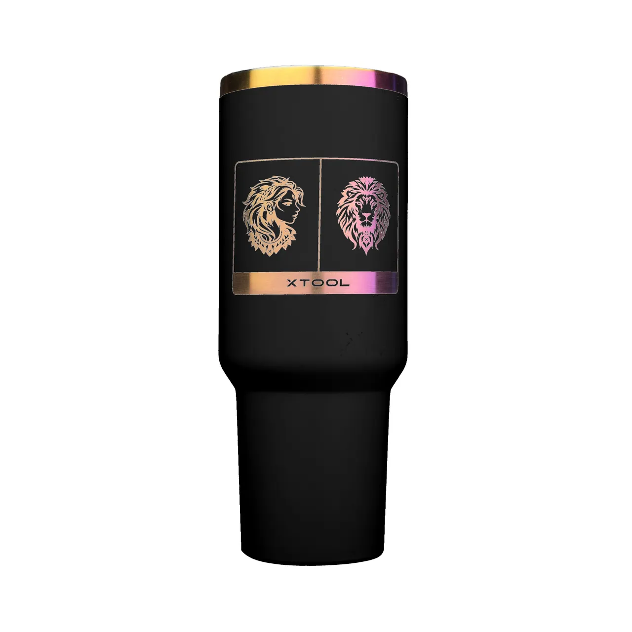 Black To Iridescent Stainless Steel Tumbler with Handle(40oz) test grid