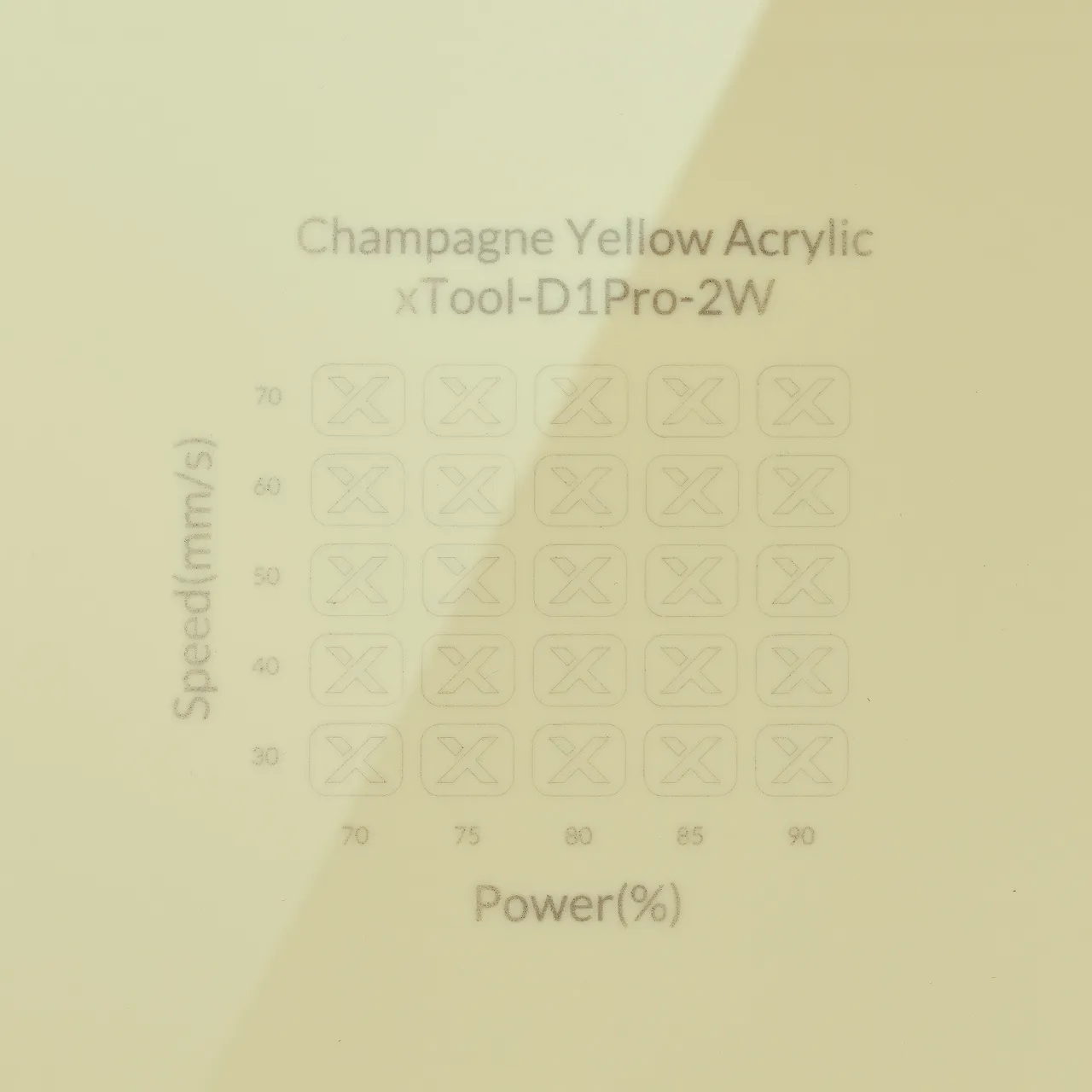 1/8"(3mm) Champagne Yellow Acrylic test grid