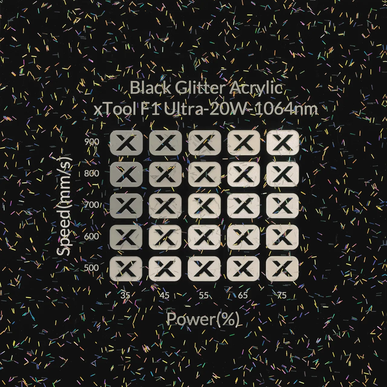 1/8"(3mm) Black Glitter Acrylic test grid