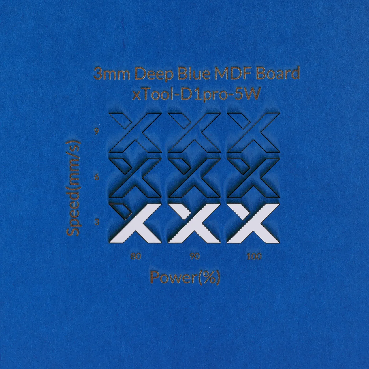 1/8"(3mm) Deep Blue MDF Board test grid