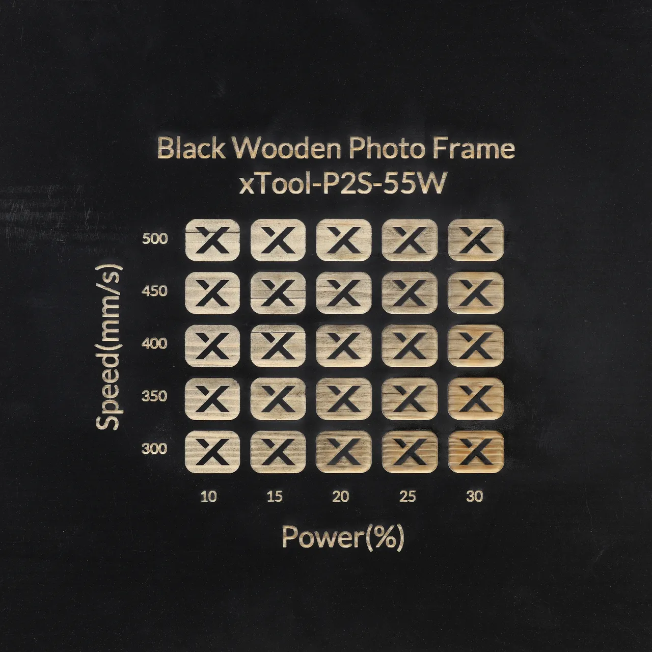 Black Painted Pine Wood test grid