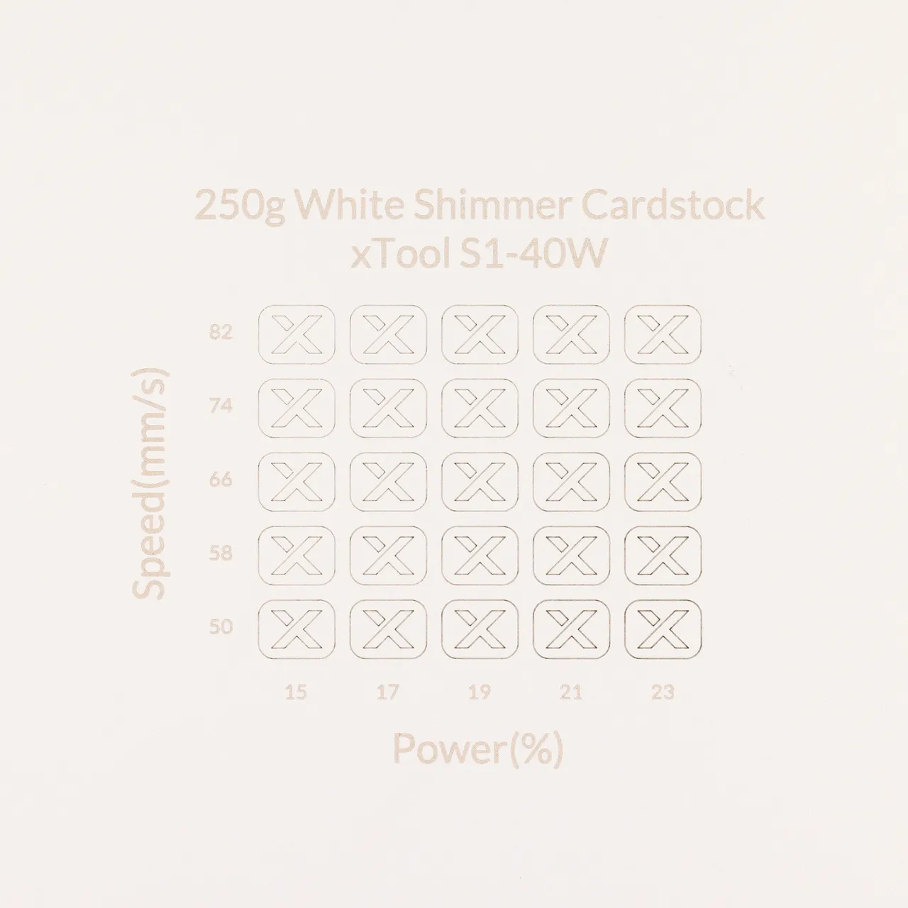 White Shimmer Cardstock-7oz(250g) test grid