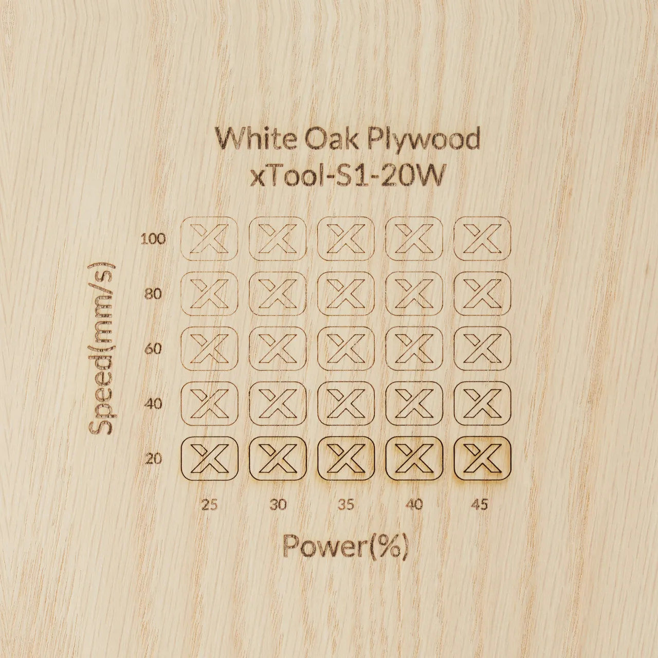1/4"(6mm) White oak plywood test grid