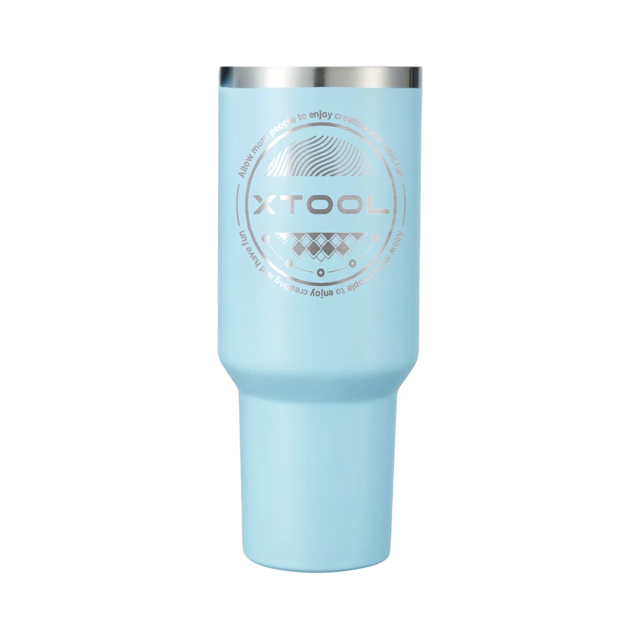 Pastel Blue Glow in the Dark Tumbler with Handle(40oz) test grid