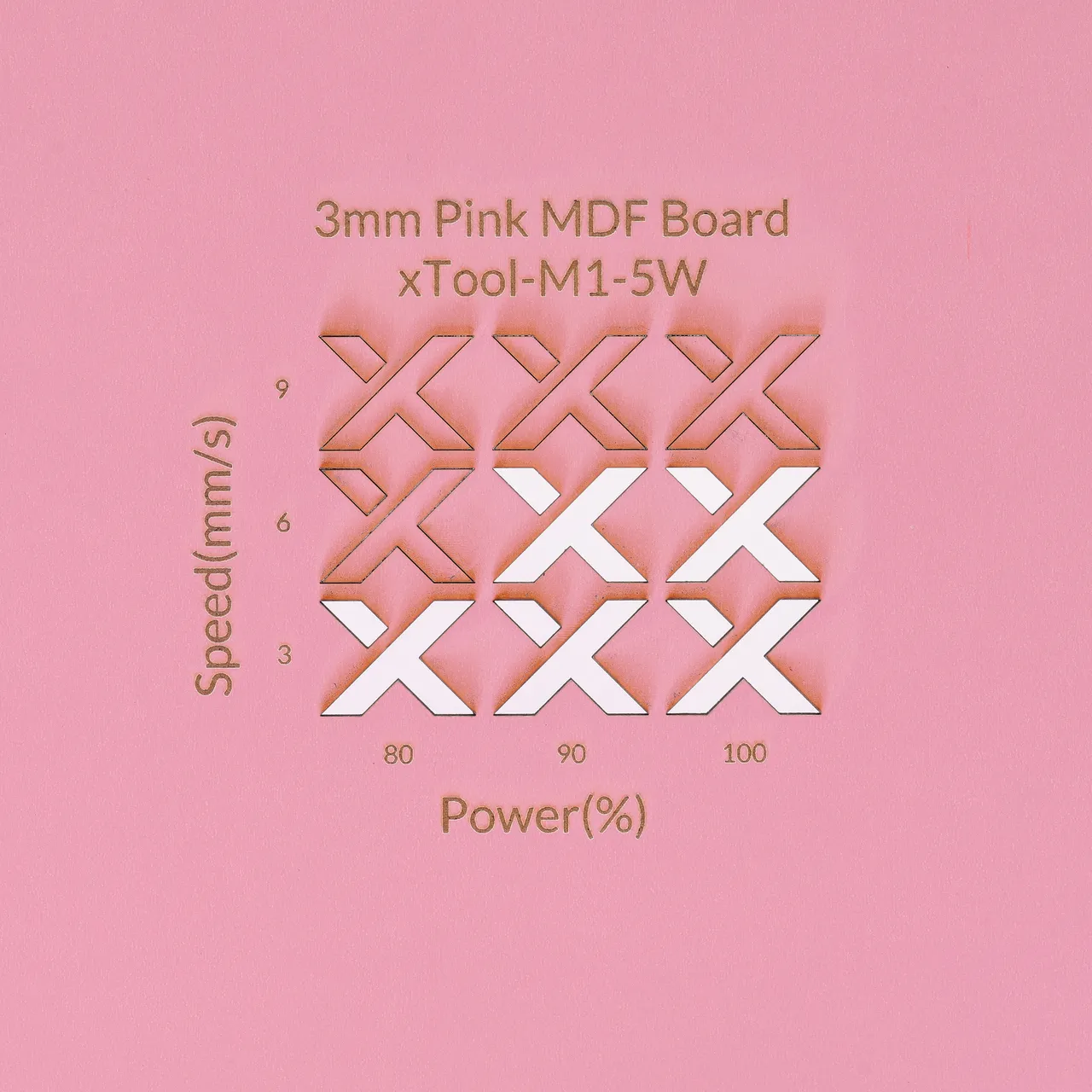 1/8"(3mm) Light Pink MDF Board test grid