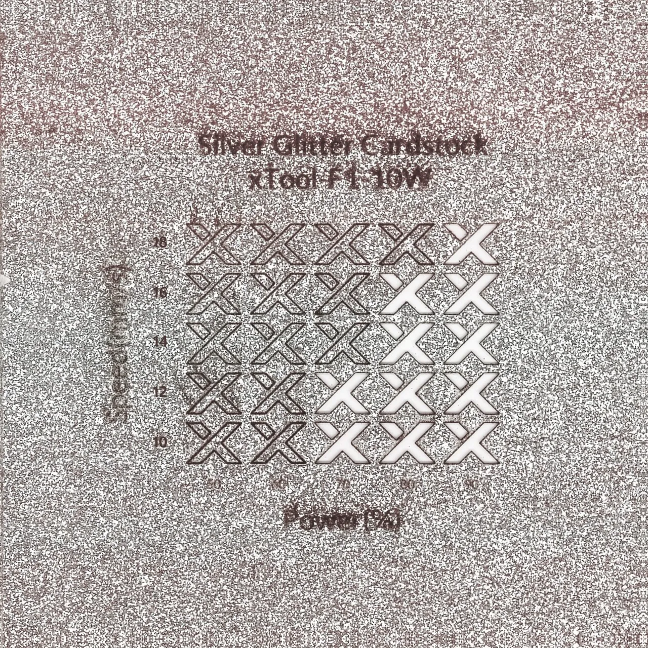Silver Glitter Cardstock-7oz(250g) test grid