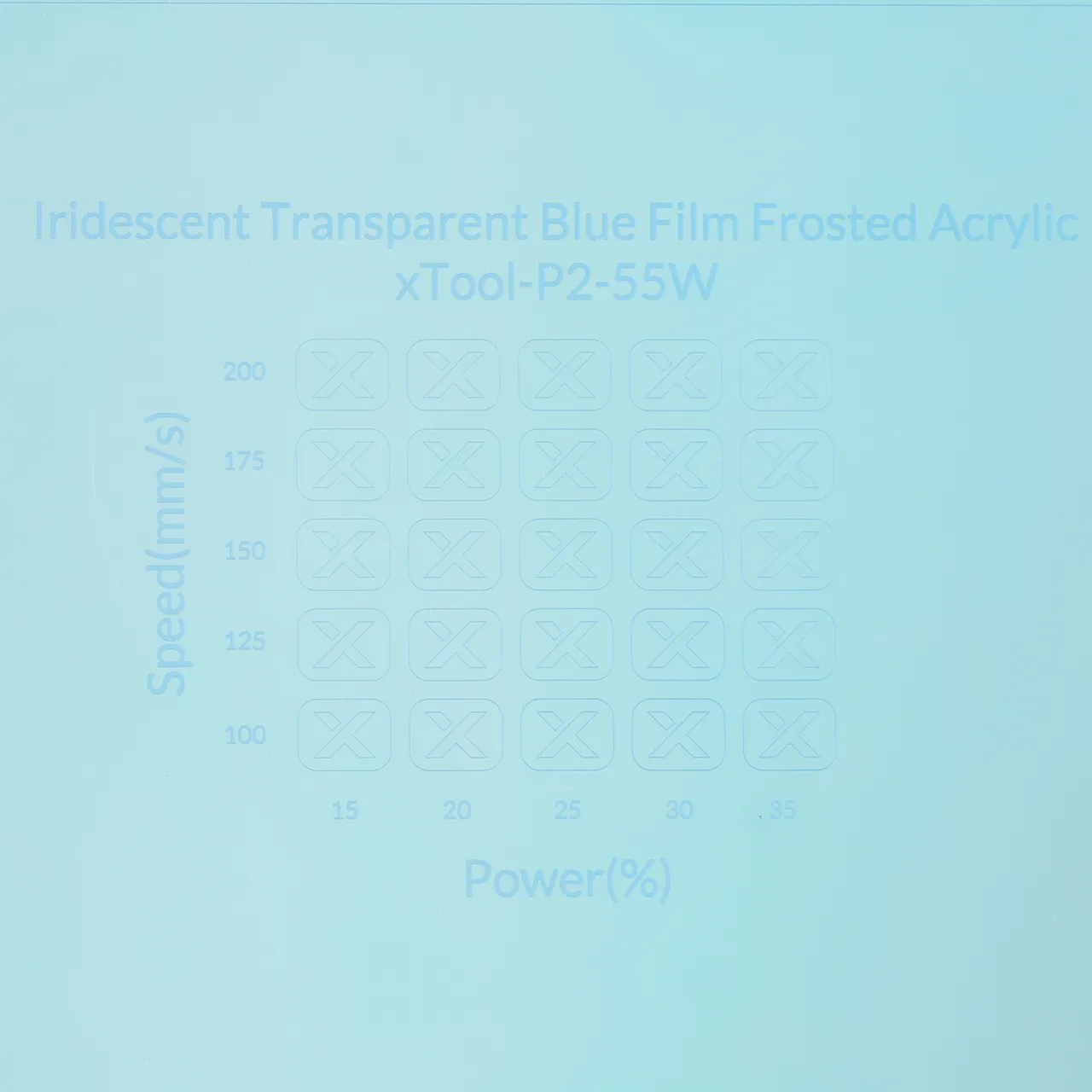 1/8"(3mm) Frosted Iridescent Transparent Blue Film Acrylic test grid