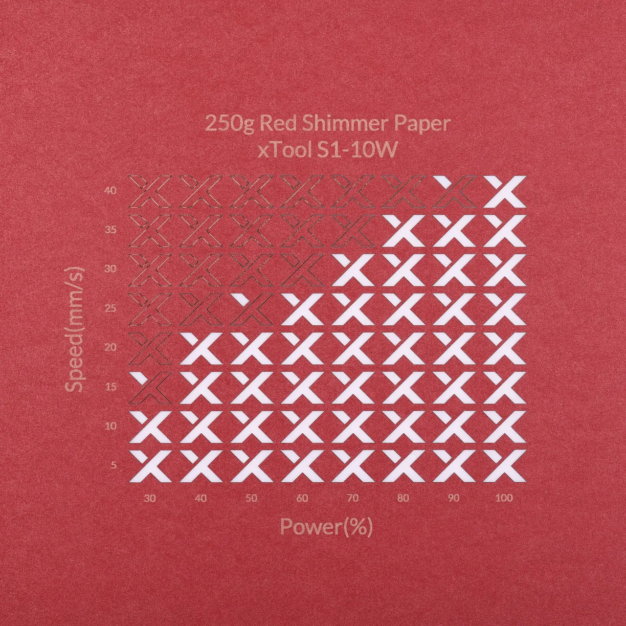 Red Shimmer Paper-7oz(250g) test grid