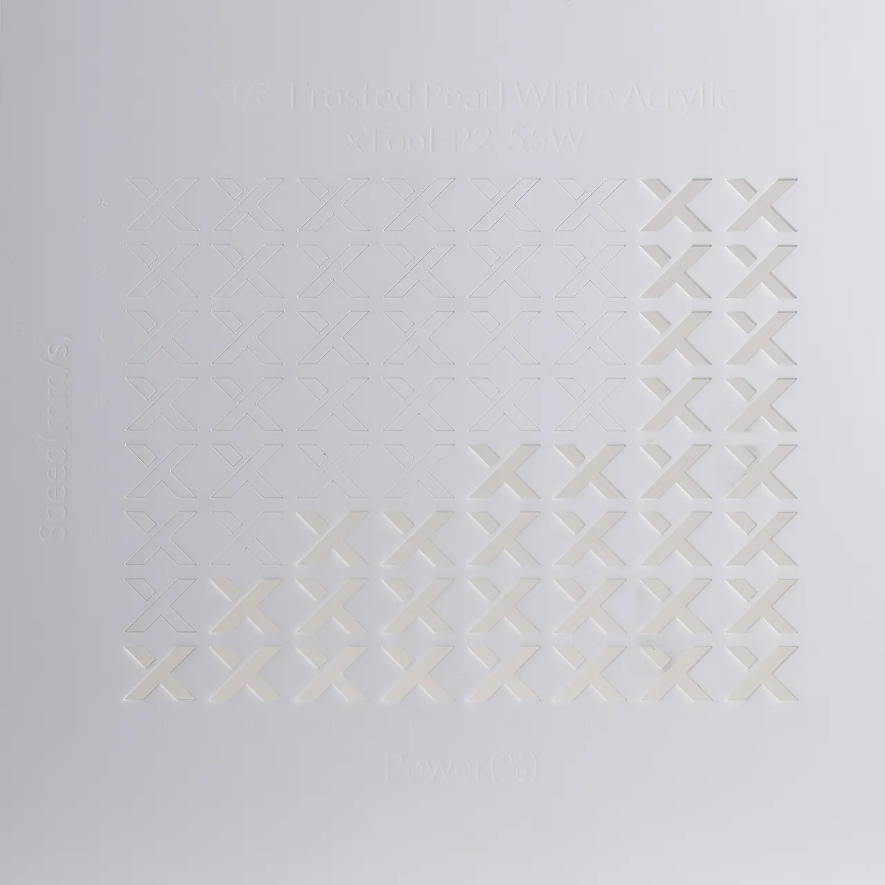 1/8"(3mm) Frosted Pearl White Acrylic test grid