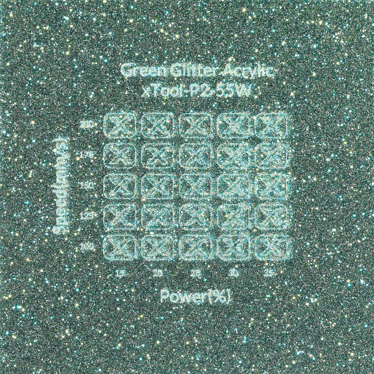 1/8"(3mm) Green Glitter Acrylic test grid