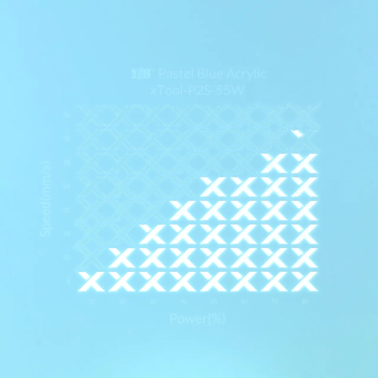 1/8"(3mm) Pastel Blue Acrylic test grid